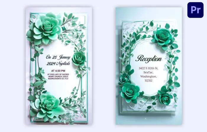 Luxurious 3D Wedding Invitation Instagram Story Template